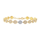 1.33ct 14k Two-tone Gold Diamond Pave Circle Bracelet